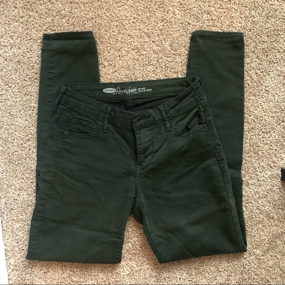 Old Navy Rockstar Green Jeans